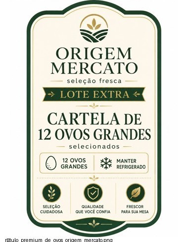Etiqueta da cartela de ovos selecionados